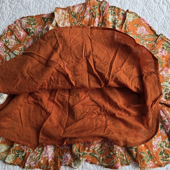 Free People End Of The Island Godet Mini Floral Skirt Size 0 - Picture 11 of 12